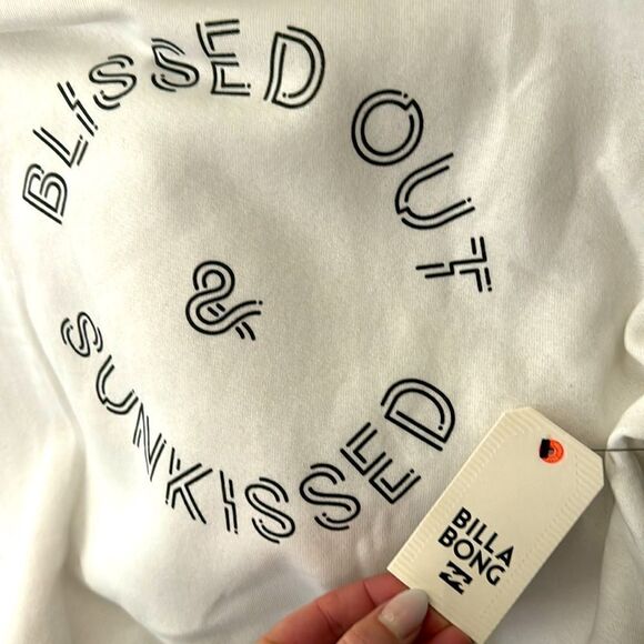 Billabong Blissed Out & Sunkissed off white Sweatshirt for Women in size medium - Picture 8 of 8